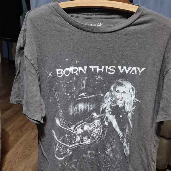 Lady Gaga Born This Way Graphic Tee with Motorcycle and Figure - Picture 6 of 6